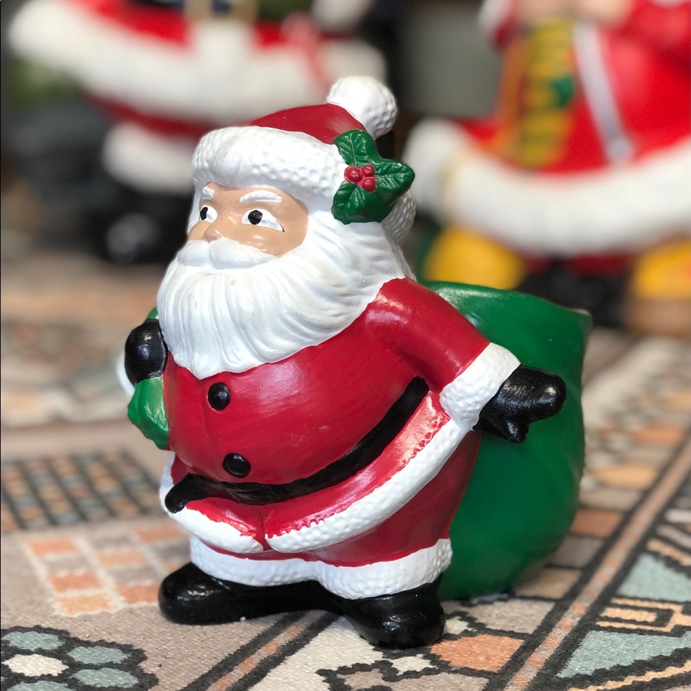 Vintage 1977 Santa Claus Planter/Candy Jar/Decorative Container